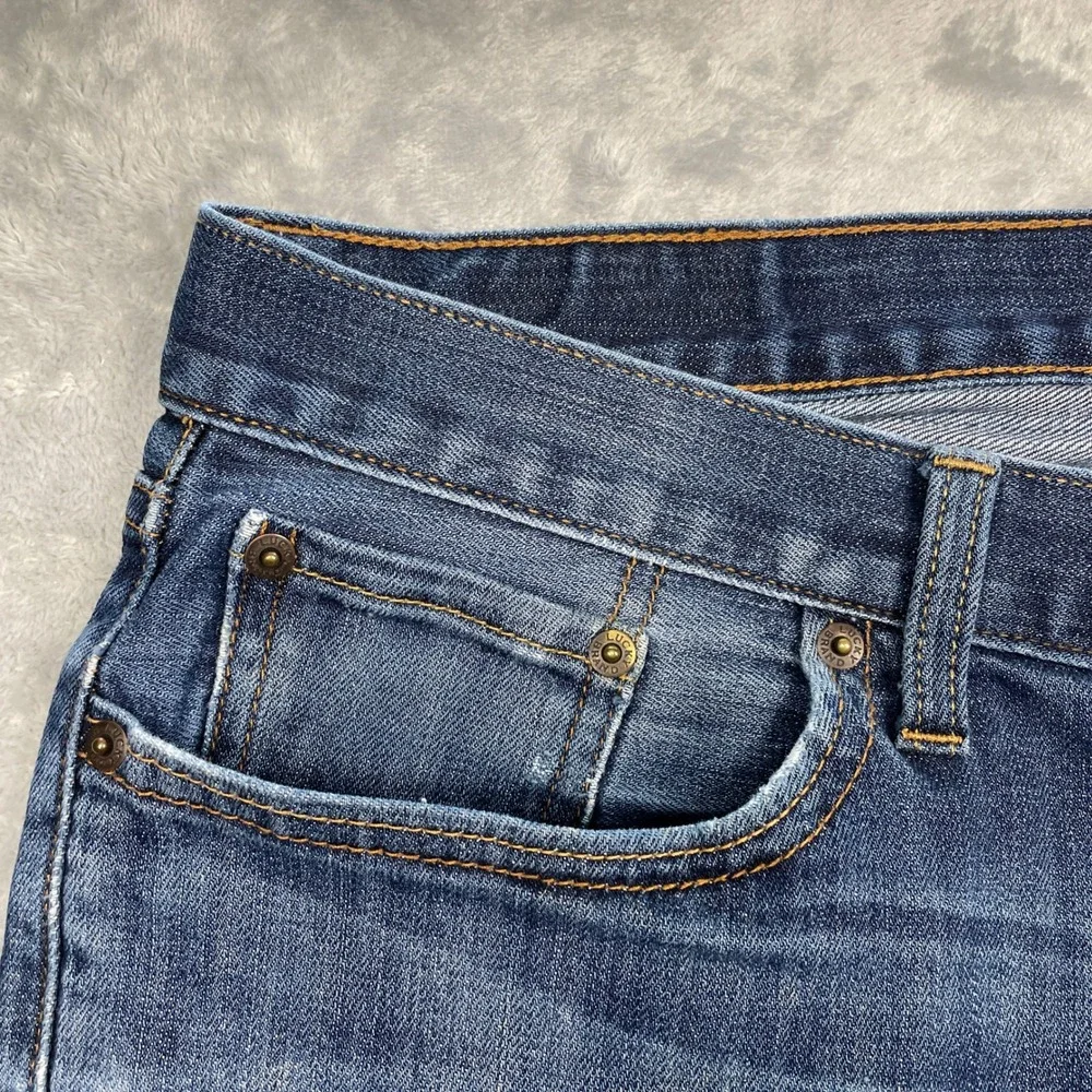 Lucky Brand 361 Vintage Straight Jeans Mens 38x32 Blue Medium Wash Distressed